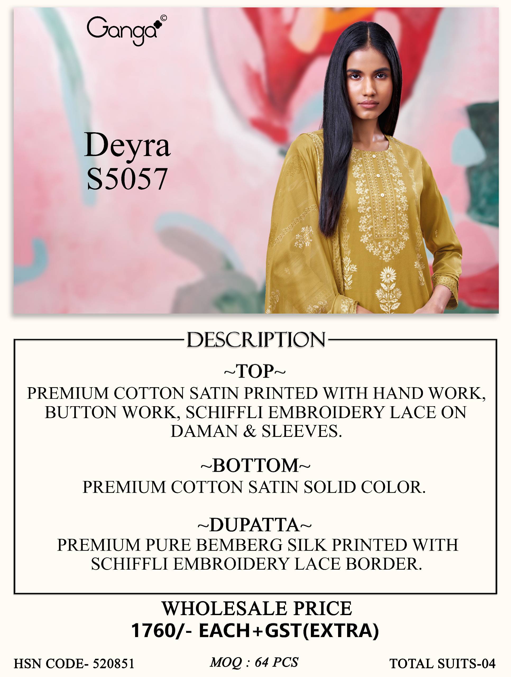 DEYRA 5057 SERIES BY GANGAFASHION Stylish Beautiful Colourful COTTON SATIN Dresses At Wholesale Price